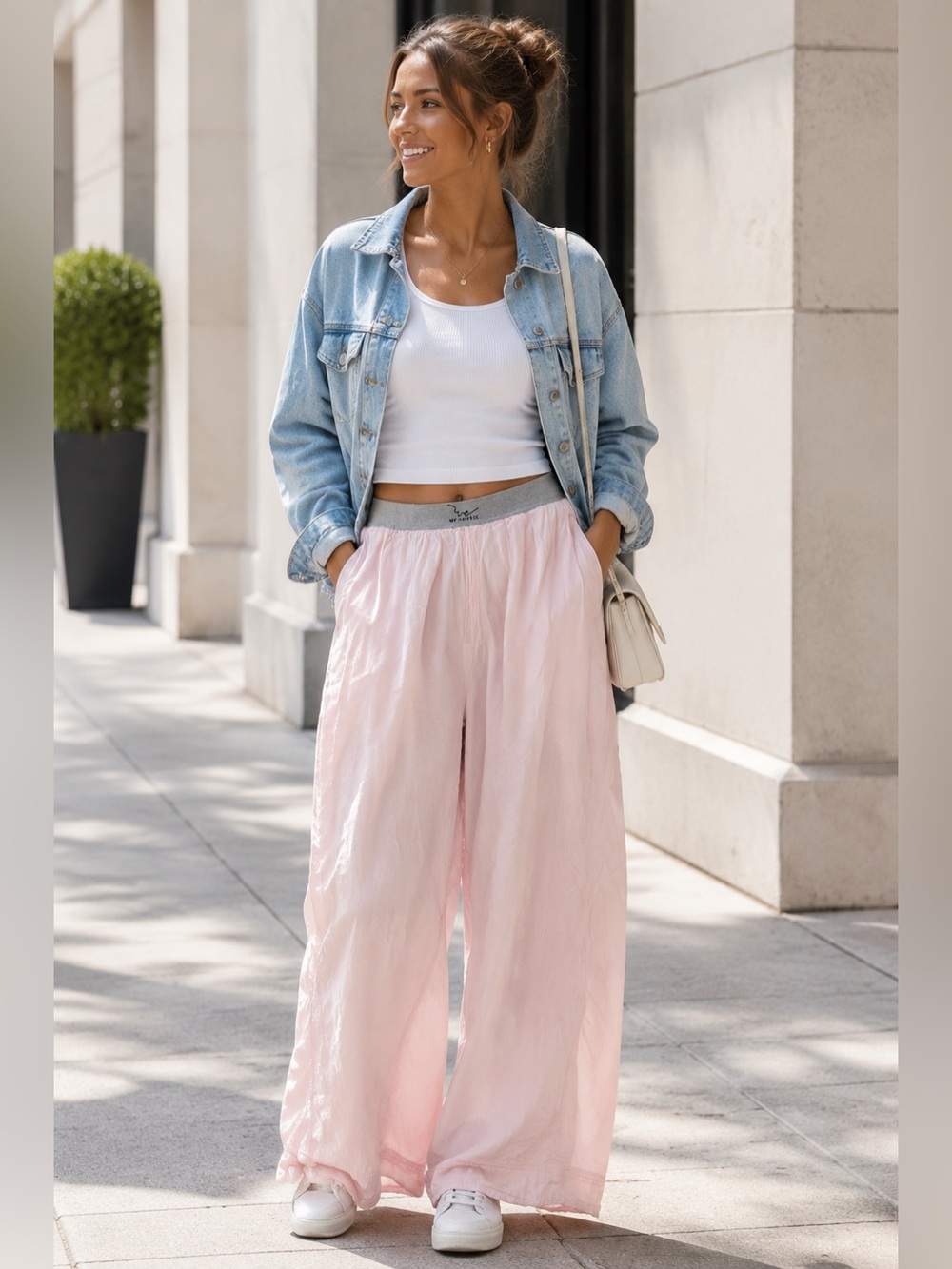 Free People Light Pink Wide-Leg Palazzo Pants